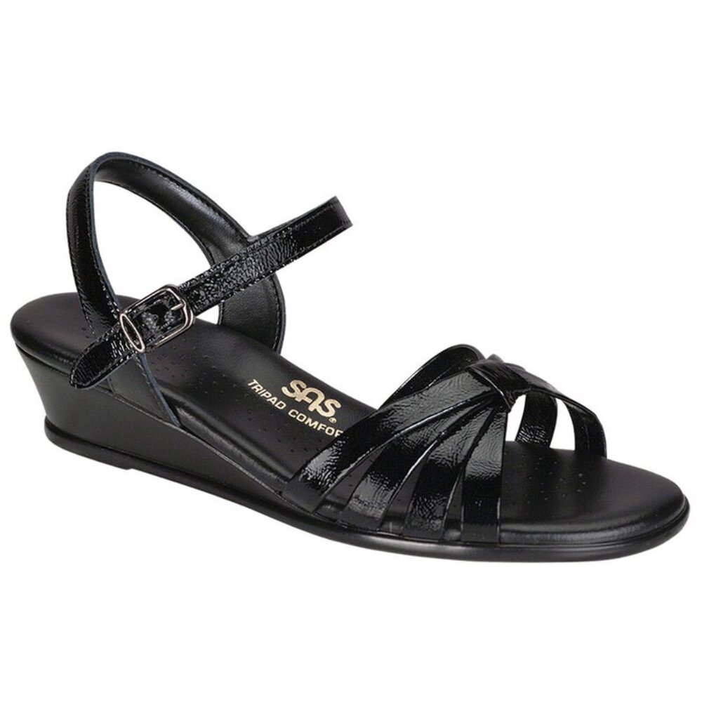 NEW!!!  SAS Strippy Quarter Strap Wedge Sandal Size 8 1/2 N Narrow
